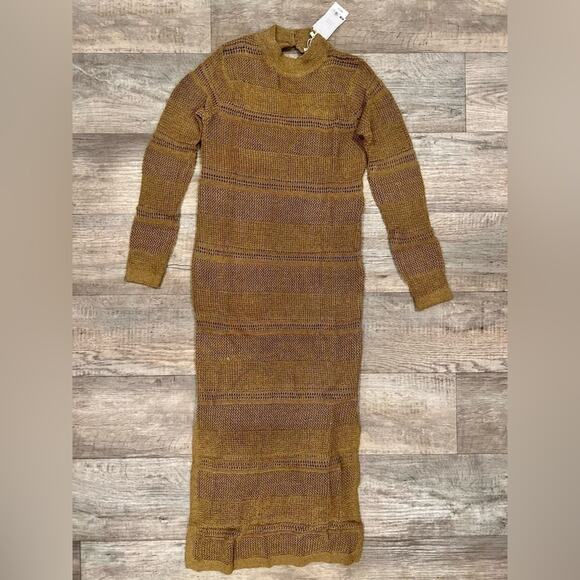 MANGO Long Knit Openwork Maxi Dress 🤎✨ NWT - Picture 15 of 16